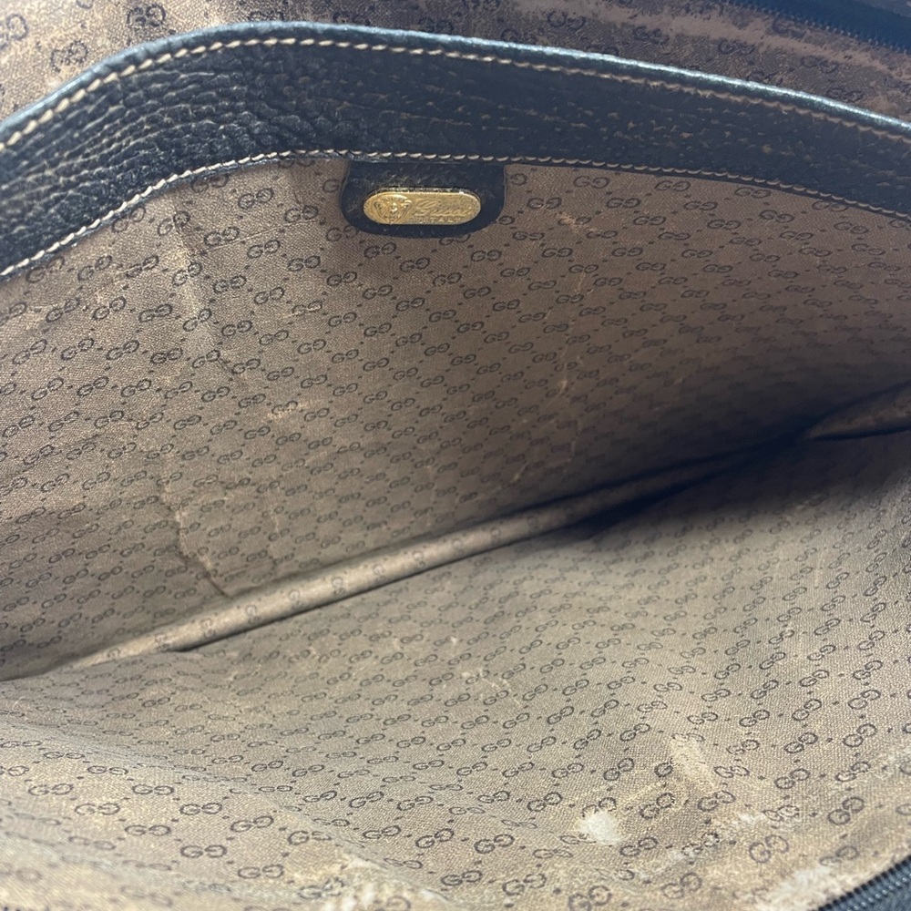 Authentic GUCCI brown leather laptop case vintage with certificate & cards - Picture 5 of 14